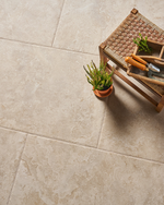 Picture of Palermo Beige Antiqued Limestone Effect Porcelain Paving Slabs