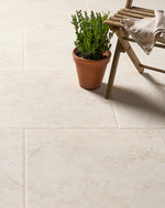 Picture of Palermo Cream Antiqued Limestone Effect Porcelain Paving Slabs