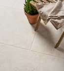 Picture of Palermo Cream Antiqued Limestone Effect Porcelain Paving Slabs