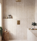 Picture of Vienna Beige Fluted Stone Effect Porcelain Tiles
