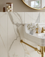 Picture of Aurelia Calacatta Fluted Matte Marble Effect Porcelain Tiles