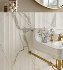 Picture of Aurelia Calacatta Fluted Matte Marble Effect Porcelain Tiles