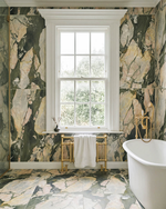 Picture of Midori Green Brushed Marble Effect Porcelain Tiles