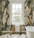 Picture of Midori Green Brushed Marble Effect Porcelain Tiles